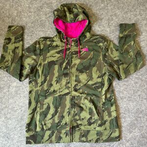 The North Face: Camo Green/Pink Medium Women's Jacket